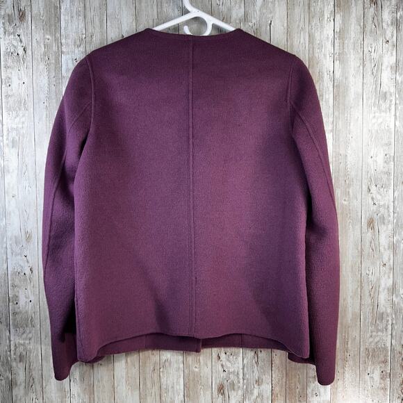 J.Jill Womens Wool Jacket Small Purple Round Neck Angoral Rabbit Blend Button Up - Picture 2 of 10